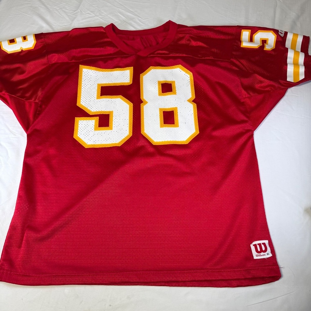Vintage 90s Wilson NFL Kansas City Chiefs Derrick Thomas 58 Jersey Men's Size XL